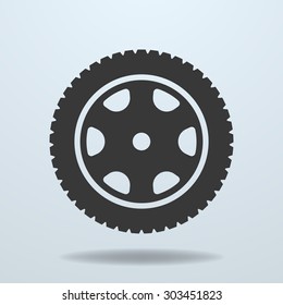 Car wheel icon. Car tire, rim. 