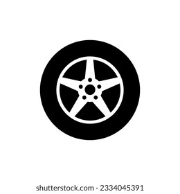 Car Wheel Icon. Tire Symbol.