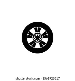 Car wheel icon in trendy flat style isolated on white background. Symbol for your web site design, logo, app, UI. Vector illustration, EPS