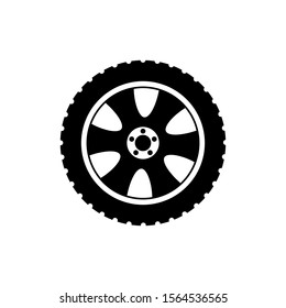 car wheel icon trendy flat design