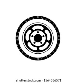 car wheel icon trendy flat design