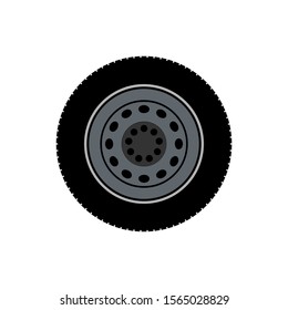 car wheel icon trendy flat design