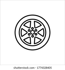 Car wheel icon in trendy flat design