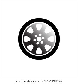 Car wheel icon in trendy flat design