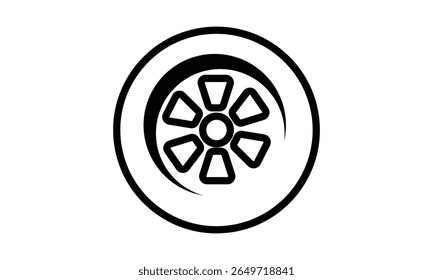 Icono de rueda de coche. Ilustración vectorial del neumático del coche