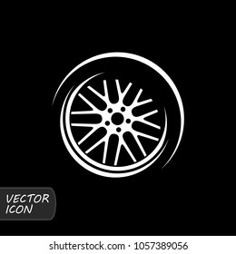 Car wheel icon vector.