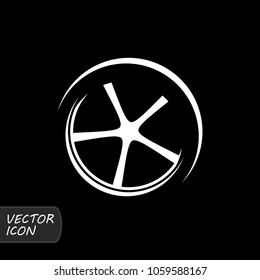 Car wheel icon vector.