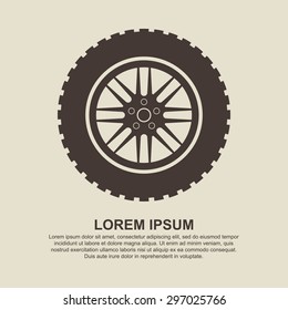 Car Wheel Icon - Vector