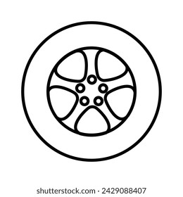 Car wheel icon vector. Wheel illustration sign. Tire service symbol or logo.