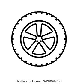 Car wheel icon vector. Wheel illustration sign. Tire service symbol or logo.