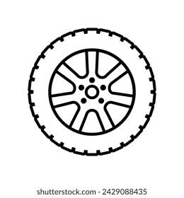 Car wheel icon vector. Wheel illustration sign. Tire service symbol or logo.