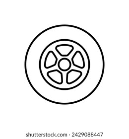 Car wheel icon vector. Wheel illustration sign. Tire service symbol or logo.