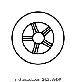 Car wheel icon vector. Wheel illustration sign. Tire service symbol or logo.