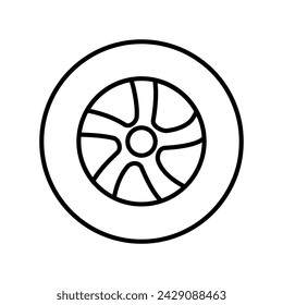 Car wheel icon vector. Wheel illustration sign. Tire service symbol or logo.