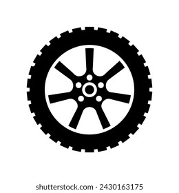 Car wheel icon vector. Wheel illustration sign. Tire service symbol or logo.