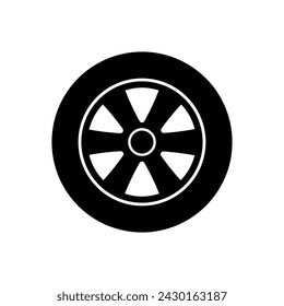 Car wheel icon vector. Wheel illustration sign. Tire service symbol or logo.