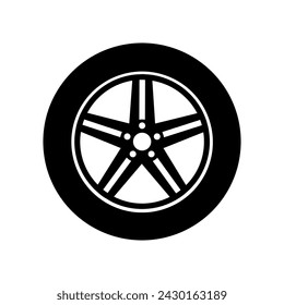 Car wheel icon vector. Wheel illustration sign. Tire service symbol or logo.