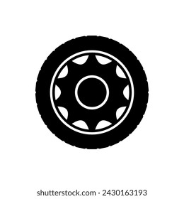 Car wheel icon vector. Wheel illustration sign. Tire service symbol or logo.