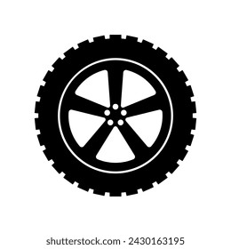 Car wheel icon vector. Wheel illustration sign. Tire service symbol or logo.