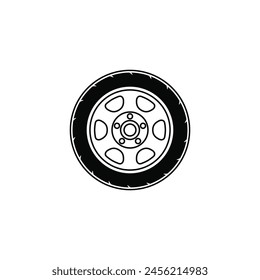 Car wheel icon. Vector illustration