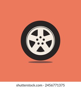 Icono de rueda de coche. Ilustración vectorial