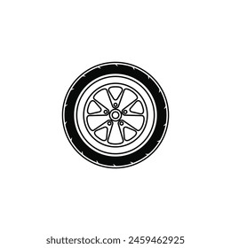 Car wheel icon. Vector illustration