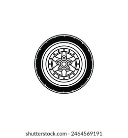 Car wheel icon. Vector illustration