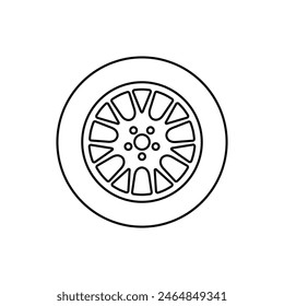 Car wheel icon. Vector illustration