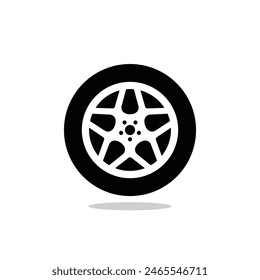 Icono de rueda de coche. Ilustración vectorial