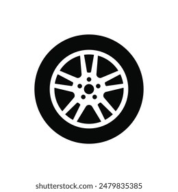 Car wheel icon. Vector illustration