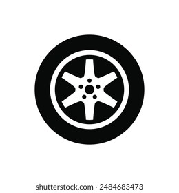 Car wheel icon. Vector illustration