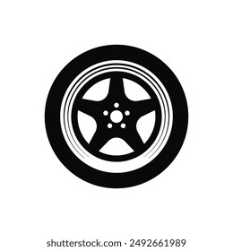 Car wheel icon. Vector illustration