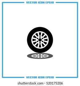 car wheel icon vector illustration eps10. Isolated badge for website or app - stock infographics