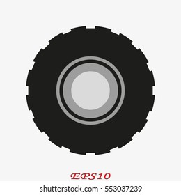 car wheel, icon, vector illustration eps10
