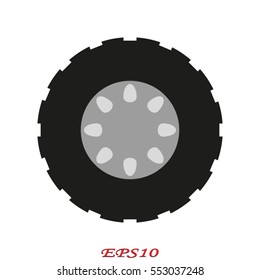 car wheel, icon, vector illustration eps10