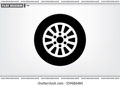 car wheel icon vector illustration eps10. Isolated badge for website or app - stock infographics.