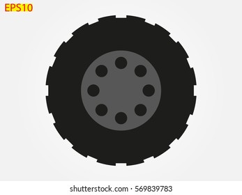 car wheel, icon, vector illustration eps10