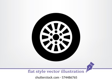 car wheel icon vector illustration eps10. Isolated badge for website or app - stock infographics