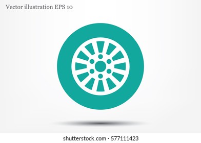 car wheel icon vector illustration eps10. Isolated badge for website or app - stock infographics.