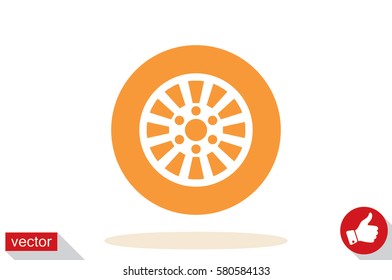 car wheel icon vector illustration eps10. Isolated badge for website or app - stock infographics
