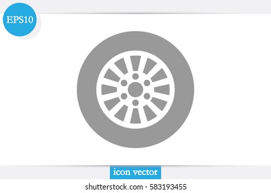 car wheel icon vector illustration eps10. Isolated badge for website or app - stock infographics.