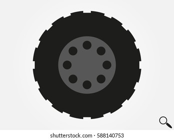 car wheel, icon, vector illustration eps10