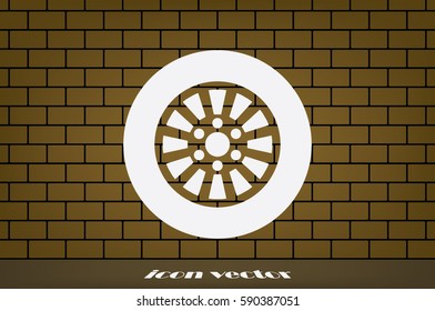 car wheel icon vector illustration eps10. Isolated badge for website or app - stock infographics.