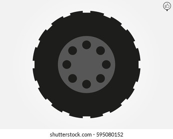 car wheel, icon, vector illustration eps10
