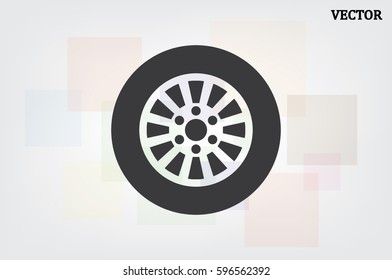 car wheel icon vector illustration eps10. Isolated badge for website or app - stock infographics