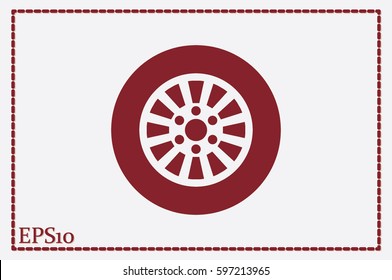 car wheel icon vector illustration eps10. Isolated badge for website or app - stock infographics.