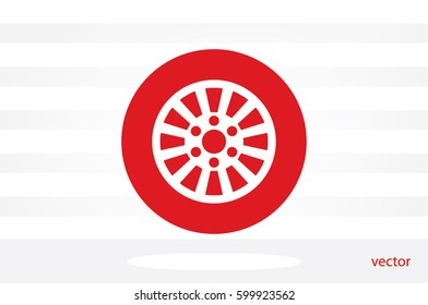 car wheel icon vector illustration eps10. Isolated badge for website or app - stock infographics