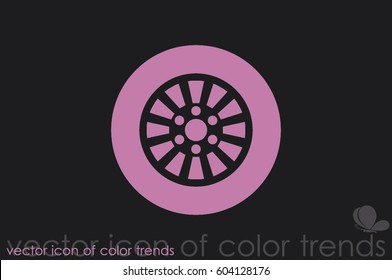 car wheel icon vector illustration eps10. Isolated badge for website or app - stock infographics.