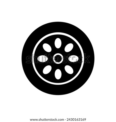 Car wheel icon vector. Wheel illustration sign. Tire service symbol or logo.