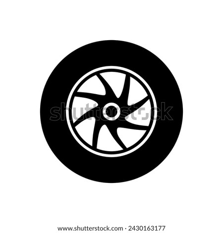 Car wheel icon vector. Wheel illustration sign. Tire service symbol or logo.